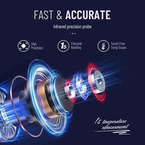 No-Touch Thermometer for Adults and Kids, Digital Thermometer with Fever Alarm, Fast Accurate Results, Easy for All Ages, FSA Eligible (Purple) thumbnail 8