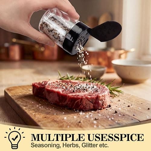 Blushtier 24 Pack 1 oz Plastic Spice Jars with Shaker Lids Clear Seasoning Containers Bottles Round Mini Spice Shakers for Kitchen Storing Herbs Seasoning Powders thumbnail 5