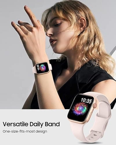 TreasureMax Sport Band Compatible with Apple Watch Bands 38mm 40mm 41mm 42/44mm 45mm 46mm 49mm Lotus Pink, Soft Silicone Strap Compatible for Apple Watch Series 11 10 9 Ultra SE/SE2 8 7 6 5 4 3 Men Women thumbnail 4