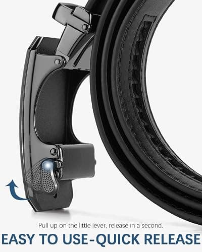 BOSTANTEN Mens Belt Leather Ratchet Belt For Men Dress and Casual with Adjustable Buckle, Trim to Fit thumbnail 3