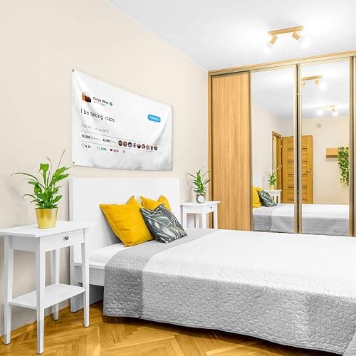 I Be Taking Naps Kanye West Flag Tweet Flag 3 × 5 Feet Funny Flags with 4 Brass Grommets Wall Hanging Decor for Bedroom College Dorm Room Parties Home Decorations thumbnail 2