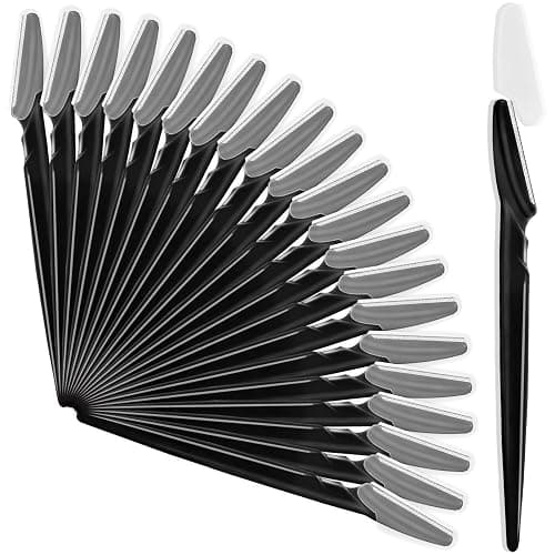 21 Pcs Eyebrow Razors, Face Razors Multipurpose, Exfoliating Dermaplaning Tools, Eyebrow Trimmers Shaver with Safety Cover, Facial Hair Removal for Women Men Body Use (Black) - Image 1