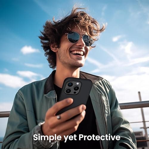 ORNARTO Compatible with iPhone 15 Pro Max Case 6.7", Slim Liquid Silicone 3 Layers Soft Gel Rubber Shockproof Protective Phone Case with Anti-Scratch Microfiber Lining-Black thumbnail 8