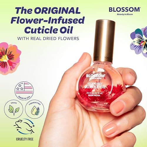 Blossom Cuticle Oil for Nails, Hydrating, Moisturizing, Gourmand Scented Nail Oil Cuticle Care, Infused with Real Flowers, Made in USA, 0.5 fl. oz, Matcha thumbnail 3