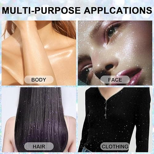 Hair and Body Glitter Spray, 1PC Glint-Rainbow Glitter Hairspray Dry Powder Makeup for Clothes, Festival Rave Prom Loose Sparkle Powder,Holographic Ultra Fine Resin Glitters for Crafts (Glint-Rainbow) thumbnail 6