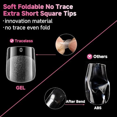 UNA GELLA Extra Short Square Nail Tips, 312pcs XS Square Gel Nail Tips | Soft Gel Full Cover Half Matte No Need File Acrylic Fake Nails for Nail Extension Home DIY Nail Salon 12 Sizes thumbnail 3