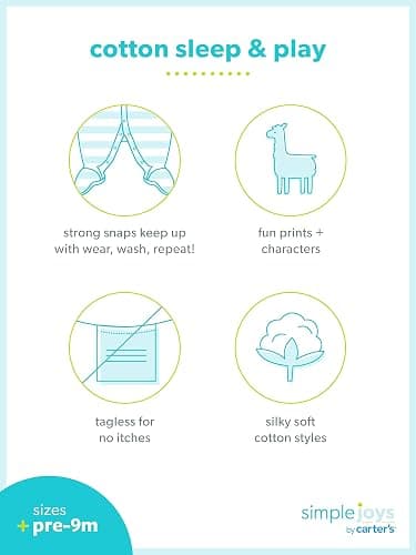 Simple Joys by Carter's baby-boys 2-way Zip Thermal Footed Sleep and Play, Pack of 2 thumbnail 3