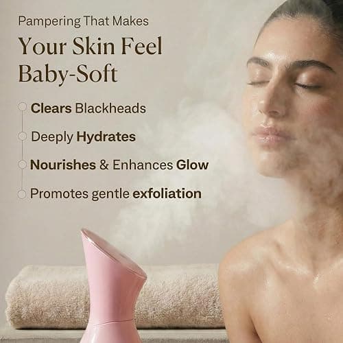 Facial Steamer Spa Kit with Complimentary 17 Skin Care Tools | Face Steamer for Facial Deep Cleaning with Towel Warmer & Humidifier Mode| Self Care Gifts for Women, Spa Gifts, Birthday Gifts for Women | 17 Skincare Tools with Towel Warmer & Humidifier Mode, Best Self Care & Spa Gifts, Birthday Gifts for Women thumbnail 5