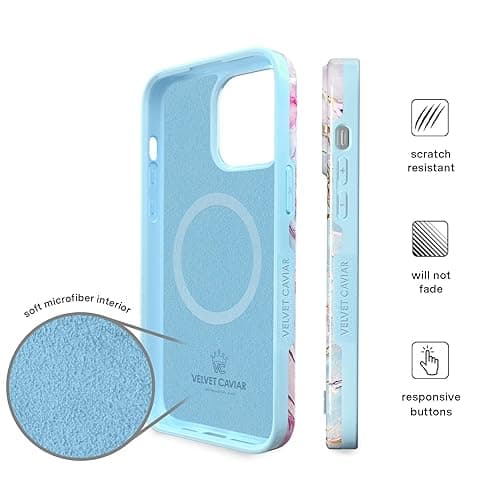 VELVET CAVIAR for iPhone 15 Plus Case Marble - Cute Protective Cover for Women - Compatible with MagSafe - 10ft Drop Tested - Holographic, Blue, Pink - 15 Plus - Holographic Moonstone Marble thumbnail 6