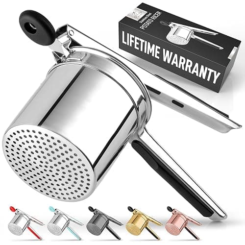 Zulay Kitchen Large 15oz Potato Ricer, Heavy Duty Stainless Steel Potato Masher and Ricer for Mashed Potatoes, Mashed Potato Masher & Potato Press Kitchen Gadget for Perfect Mashed Potatoes - Image 1