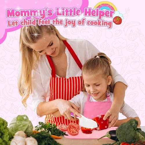Montessori Toys for 3 4 5 6 7 8 9 10 Year Old Girls Boys Birthday Gifts,Kids Kitchen Knife Set for Real Cooking & Apron and Glove,Toddler Knife Set, Learning Toys thumbnail 5