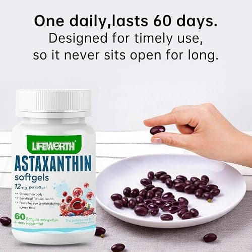 LIFEWORTH Astaxanthin Supplements, Anti-Aging, Antienvejecimiento, Reduce Wrinkles, Arrugas, Glowing Skin & Skin Health, Natural Antioxidant thumbnail 2
