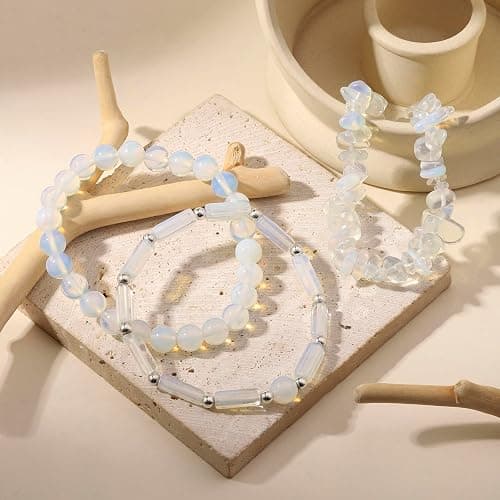 3Pcs Natural Stone Bracelets for Women 8mm Crystal Beaded Bracelets Handmade Stretch Bracelet Healing Crystal Jewelry for Women thumbnail 4