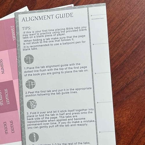 Laminated Bible Tabs, Reposition Large Print Stickers, Easy to Read and Apply Bible Tabs for Women and Man (White Pink) thumbnail 3