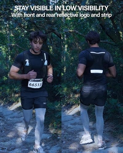 Zelvot Running Vest for Women Men, USA Original Patent, Adjustable Chest Straps Running Hydration Vest with 500ml Soft Flask, Lightweight Reflective Hydration Backpack for Marathon thumbnail 4