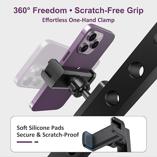 Magnetic Phone Holder for Gym, Magnet Gym Phone Mount w/ 6 x N52 Magnets, Home Workout Gym Accessories for Men Women, Quick Release Clamp, Thick-Case Friendly, Fits 4.7–7" iPhone 17/16/15/14 & Galaxy thumbnail 5