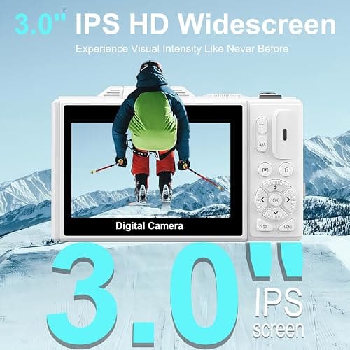 5K Digital Camera for Photography - 75MP WiFi Vlogging Camera for YouTube - UHD 18X Zoom Digital Cameras with Flip Screen 3" 180° - Travel Photography Flash Camara for Beginners & Adults thumbnail 6