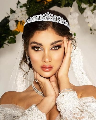 TOBATOBA Silver Tiara Crowns for Women Girls Wedding Tiara Princess Tiara for Wedding Prom Quinceanera Birthday Crown Halloween Hair Accessories thumbnail 4