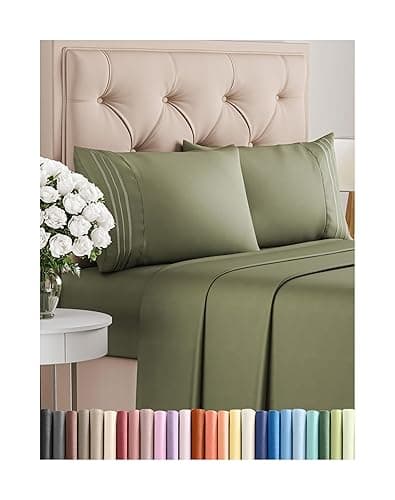 King Size 4 Piece Sheet Set - Comfy Breathable & Cooling Bed Sheets Set - Hotel Luxury Bedding for Women, Men, Kids, Teens, Boys & Girls - Deep Pockets, Soft and Wrinkle Free - Oeko-Tex - Sage Green - Image 1