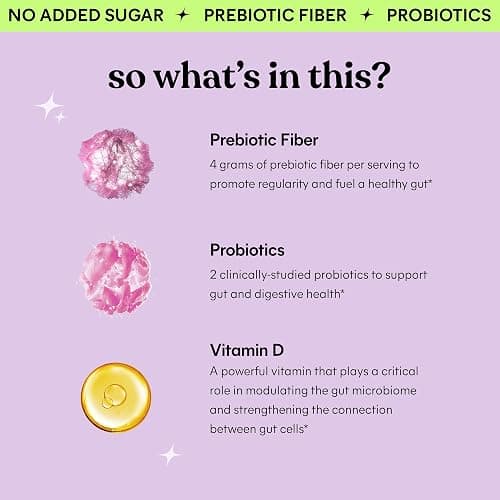 Lemme Fiber & Probiotic Gummies for Adults, Promotes Regularity & Digestive Health, No Sugar Added Strawberry Flavor, 4g Prebiotic Fiber & Clinically Studied Probiotic Strains, (60 Count) thumbnail 4