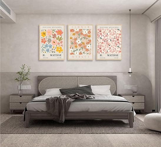 3Pcs Flower Market Canvas Wall Art Pink Aesthetic Posters Prints Danish Pastel Wall Decor Pictures for Living Room Hallway Bedroom Home Decoration Unframed - poster - 12x16inx3pcs thumbnail 7