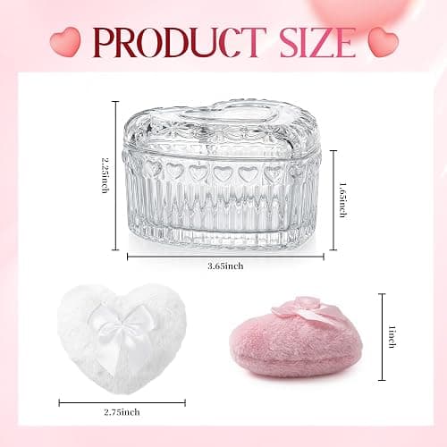 Body Powder Puff and Container Powder Container with Puff Crystal Case Soft Washable Reusable Velour Face Body Wet Dry Makeup thumbnail 2