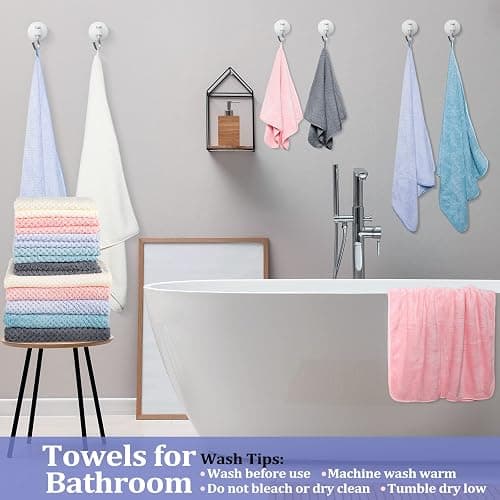 Mixweer 20 Pcs Bath Towel and Washcloths Set for Bathroom Includes 5 Bath Towels 5 Hand Towels 10 Washcloths, Soft Coral Velvet Absorbent Quick Dry for Sports Shower Hotel Spa(Multicolor) thumbnail 6