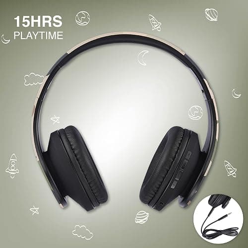 PowerLocus Kids Headphones Over-Ear, Bluetooth Wireless Headphones for Kids,with Microphone, Safe 85DB Volume Limited, Foldable with Carry Case, Audio Cable, Micro SD mode for Online Classes,PC,Phones thumbnail 5
