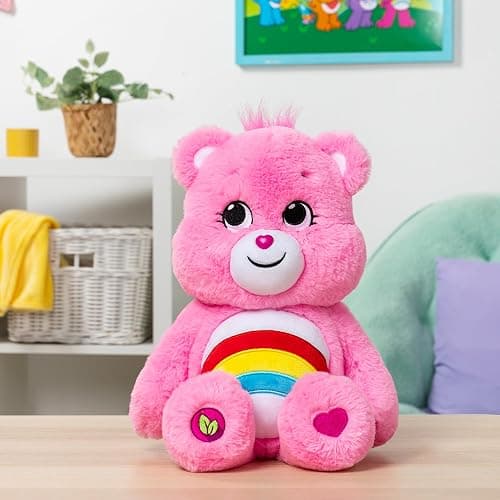 Care Bears 14" Cheer Bear Plushie - Medium Size - Pink Plushie for Ages 4+ – Perfect Stuffed Animal Holiday, Birthday Gift, Super Soft and Cuddly – Good For Girls and Boys, Employees, Collectors thumbnail 6