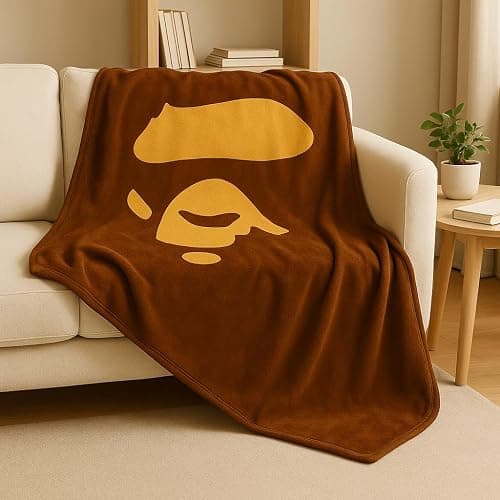 Bape Throw Blanket for Hypebeast Room Decor - 70"×60" Premium Flannel Fleece Blanket for Cool Bedroom Decor - Soft Comfort Blanket for Christmas Birthday Gifts, Couch Bed Teen Boy Girl Y2k Room Decor thumbnail 4