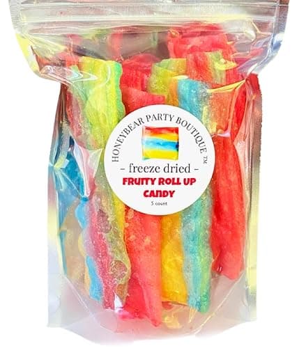 Freeze Dried Fruit Roll Ups Candy - 5 Full Fruit Rolls - Shipped in a Box - Tropical Tye Dye & Strawberry - Image 1