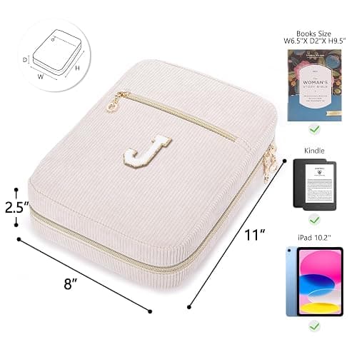 Bible Cover for Women, Initial Personalized Bible Gift - Bible Case for Men - Bible Holder - Bible Bag - Bible Carrier - Bible Carrying Case with Pockets for Bible Study Suppliers, Bible Accessories thumbnail 2