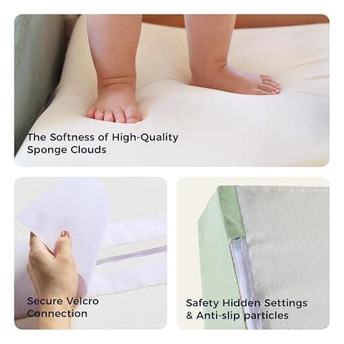 Tiny Land Soft Foam Climbing Blocks for Toddlers, 6-Piece Foam Blocks | Indoor Playground Baby Climbing Toys, Ideal Gift for Kids Activity Crawling and Sliding Foam Play Set (Morandi) thumbnail 5