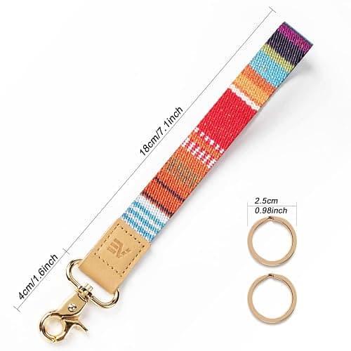 EcoVision Cute Keychain Lanyards for Keys, Wristlet Key lanyard for Women, Badge Lanyards Strap with 2 keyrings thumbnail 2