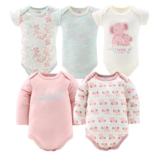 The Peanutshell Baby Layette Gift Set for Girls - 30 Piece New Born Girl Gift Set, Baby Clothes, 0-9 Months - Floral Elephant thumbnail 3