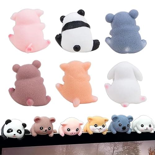 6PCS Car Navigator Screen Ornaments,Cute Animal Rear View Mirror Accessories, Funny Car Display Decoration, Car Accessories Interior for Women/Men Computer Monitor Decor,for Women Funny Gifts - Image 1