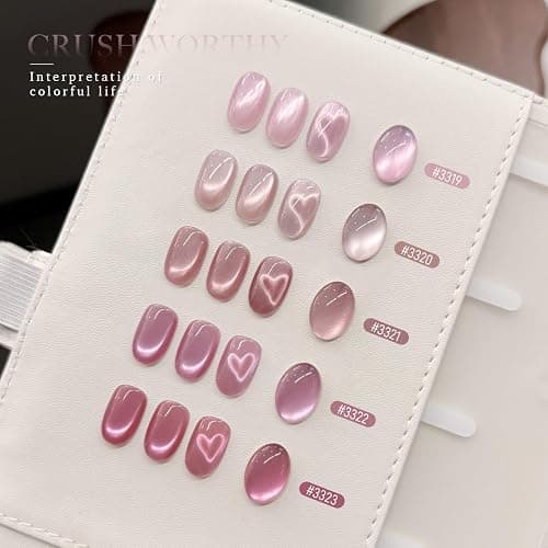 GAOY Pink Cat Eye Gel Nail Polish Set with Magnet 6 Colors, Holography for Valentine's Date Night Nails, Sweet & Spicy DIY Manicure thumbnail 5