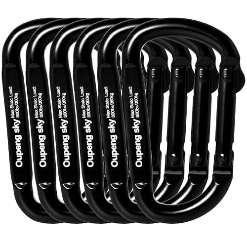 Carabiner Clip - Heavy Duty Carabiners 800lbs-13KN (2922 lbs) Carabeaner D Ring Shape,Key Chain Clip Hook,Keychain Clip,Multipurpose for Camping, Hiking,Backpacking or Other Outdoor Activities. - Image 1