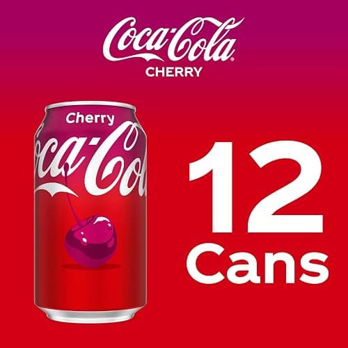 Coca-Cola Cherry Soda Soft Drink Cans, 12 fl oz, 12 Pack | Carbonated drink with cherry cola flavor thumbnail 6
