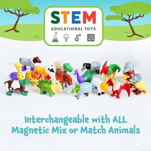 POPULAR PLAYTHINGS Magnetic Animals for Toddlers 1-3, Mix or Match Animal Toys, Set of 4 Gift for Kids - Jungle Animals thumbnail 7