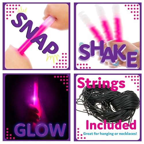 PartySticks Glow Sticks Party Supplies for Kids and Adults (25pk Assorted) - 6 Inch Bulk Glow Light Up Sticks Party Favors, Glow in the Dark Party Decorations, Waterproof Nontoxic Glow Necklaces thumbnail 6