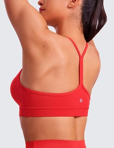 CRZ YOGA Butterluxe Y Back Sports Bras | Light Support, Removable Pads, Yoga, Extremely Soft, Scoop Neck, Spaghetti Strap, for Women thumbnail 4