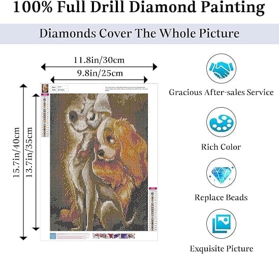 Diamond Art Kits for Adults-Diamond Art Painting Kits for Adults,DIY 5D Full Drill Diamond Art Perfect for Relaxation and Home Wall Decor (12x16 inch) thumbnail 2