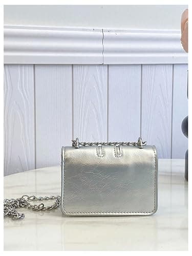 RoseSeek Women's Bow Knot Chain Cross Body Handbag Flap Mini Squared Shoulder Bags thumbnail 3