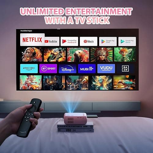 Portable Projector, ksbaby Outdoor Projector, LED Aesthetic Video Mini Projector for Outdoor Portable Movies Compatible with HDMI, USB, Laptop, TV Stick, iOS and Android Phone thumbnail 3