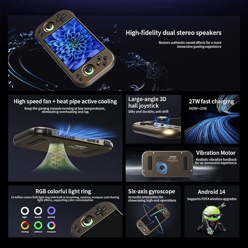 RG477M Retro Handheld Game Console , Aluminum Alloy CNC Dimensity 8300 Android14 System 4.7-inch Touch Handheld Game Console WiFi/Bluetooth Hall Joystick RGB Light 5300mah thumbnail 6