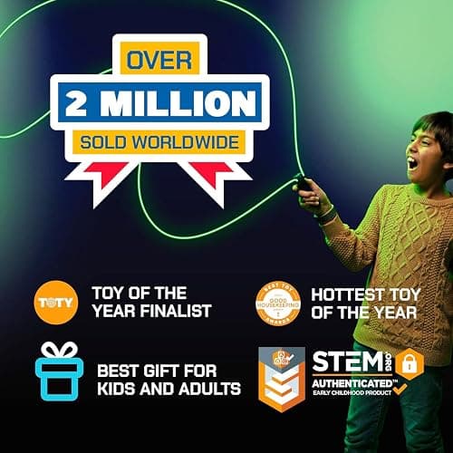 ZipString Luma - The Patented Glow-in-The-Dark Toy That Flies a Loop of String, Creates Endless Shapes and Tricks Built-in LED for Glowing Fun. Perfect STEM Gift for Kids & Adults. Wonderment Awaits thumbnail 6