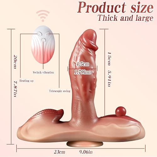 Sex Toys Sit and Ride Thrusting Dildo Vibrator- Suction Cup Vibrators with Heated 10 Thrusting & 7 Vibrating for G Spot Vagina Anal Stimulation,Romote Control Adult Sex Toy for Women Couples thumbnail 6