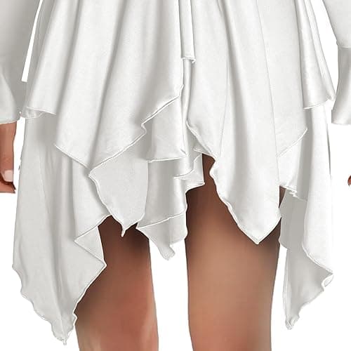 Usthirit Renaissance Fairy Dress Women's Gothic Off Shoulder Handkerchief Dress - XX-Large - Z3831wh thumbnail 6