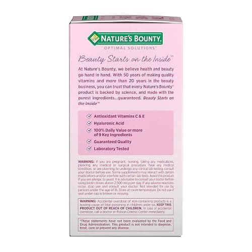 Nature's Bounty Advanced Hair, Skin & Nails, Argan-Infused Vitamin Supplement with Biotin and Hyaluronic Acid, 150 Rapid Release Softgels, 50 Total Servings thumbnail 6